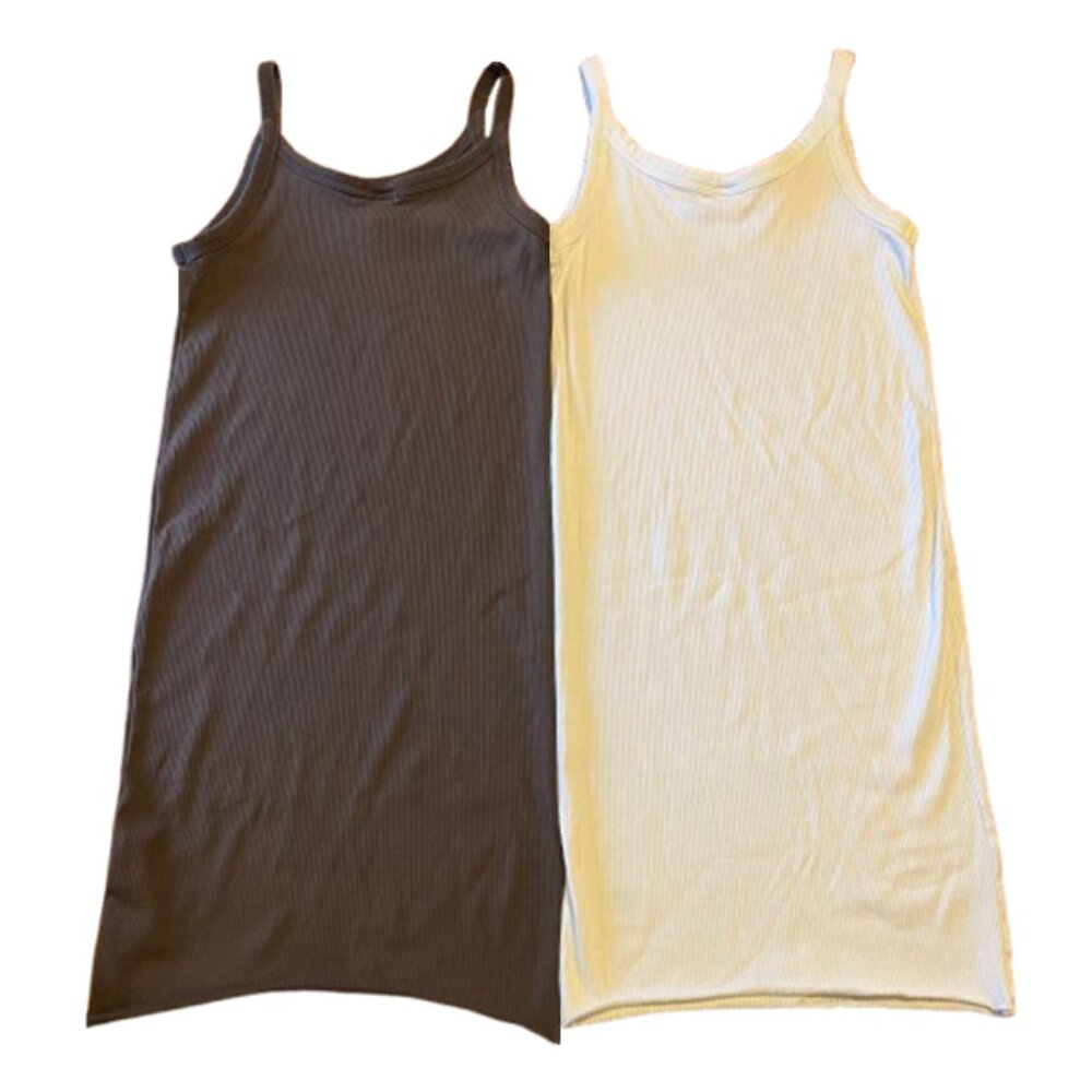 2 Long Ribbed Tank Dress Bundle - Picture 2 of 8